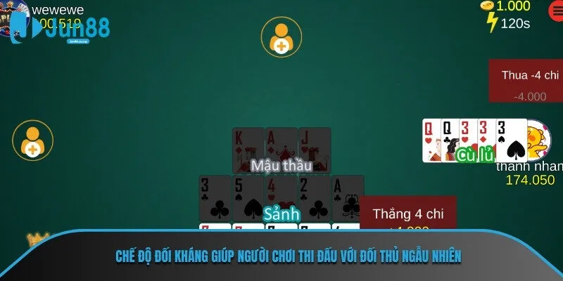 Chế độ đối kháng giúp người chơi thi đấu với đối thủ ngẫu nhiên